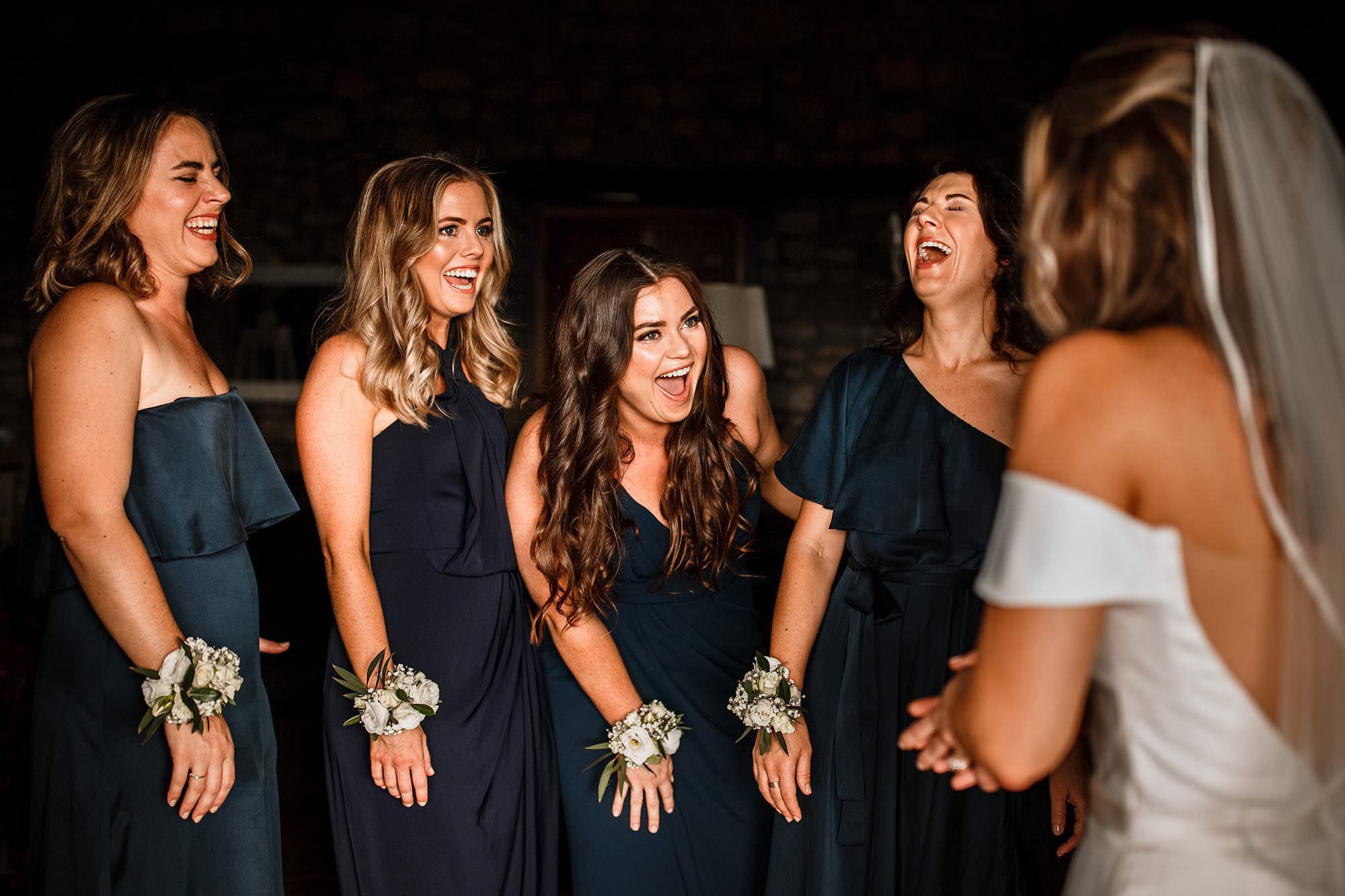 bridesmaids react to bride