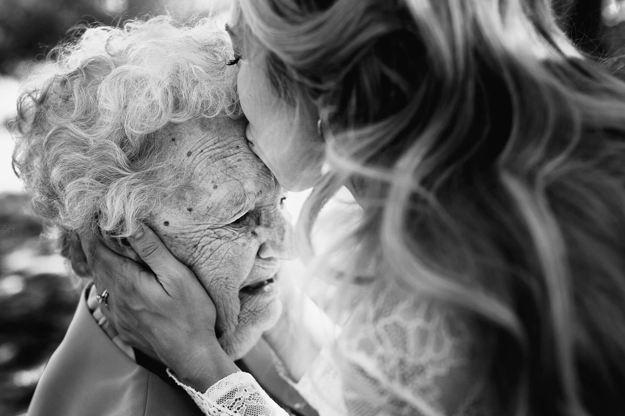 bride with grandma at destination wedding