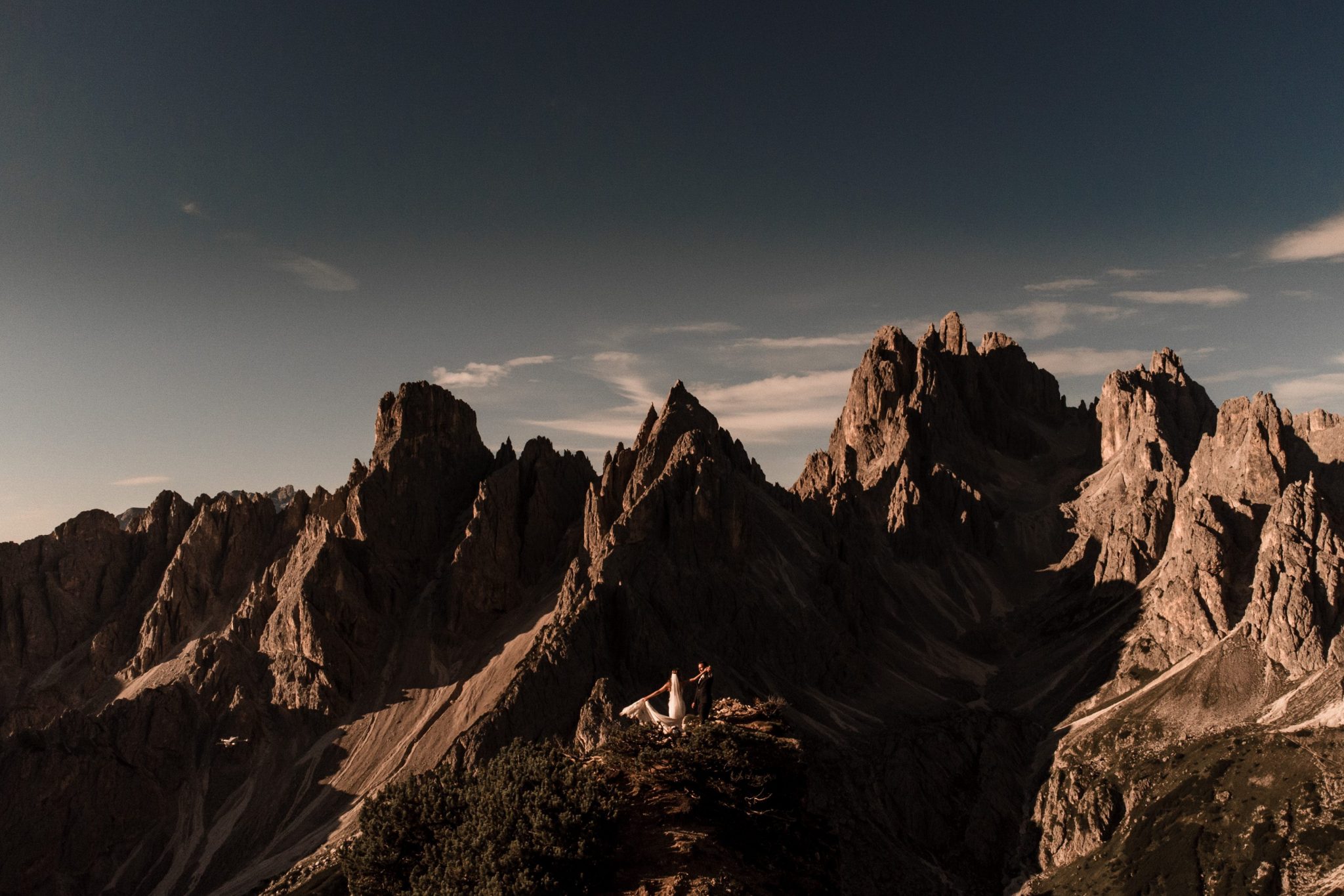 eloping in Italy bride and groom during photo shoot in the dolomites