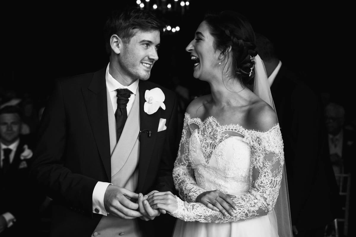 Bride and groom looking into each others eyes Thornton Wedding love